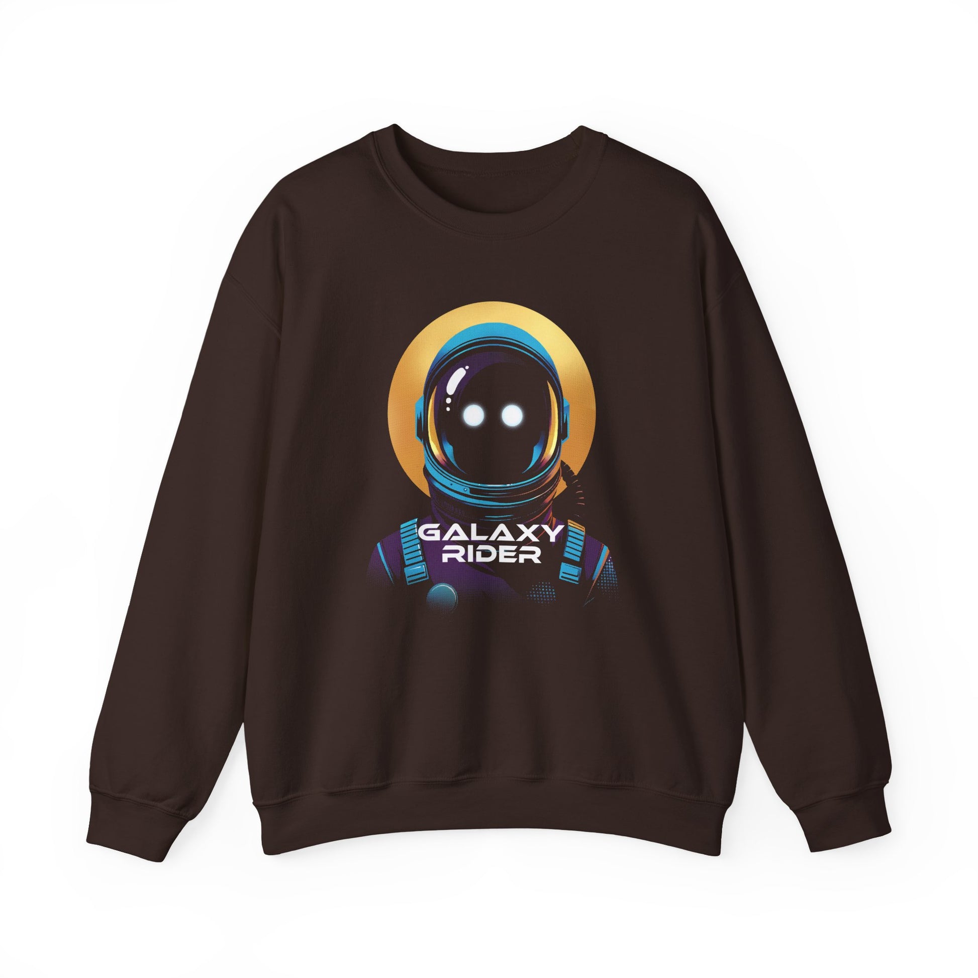 Dark Chocolate Galaxy Rider Sweatshirt with a cosmic design for every space enthusiast BimBangDesign