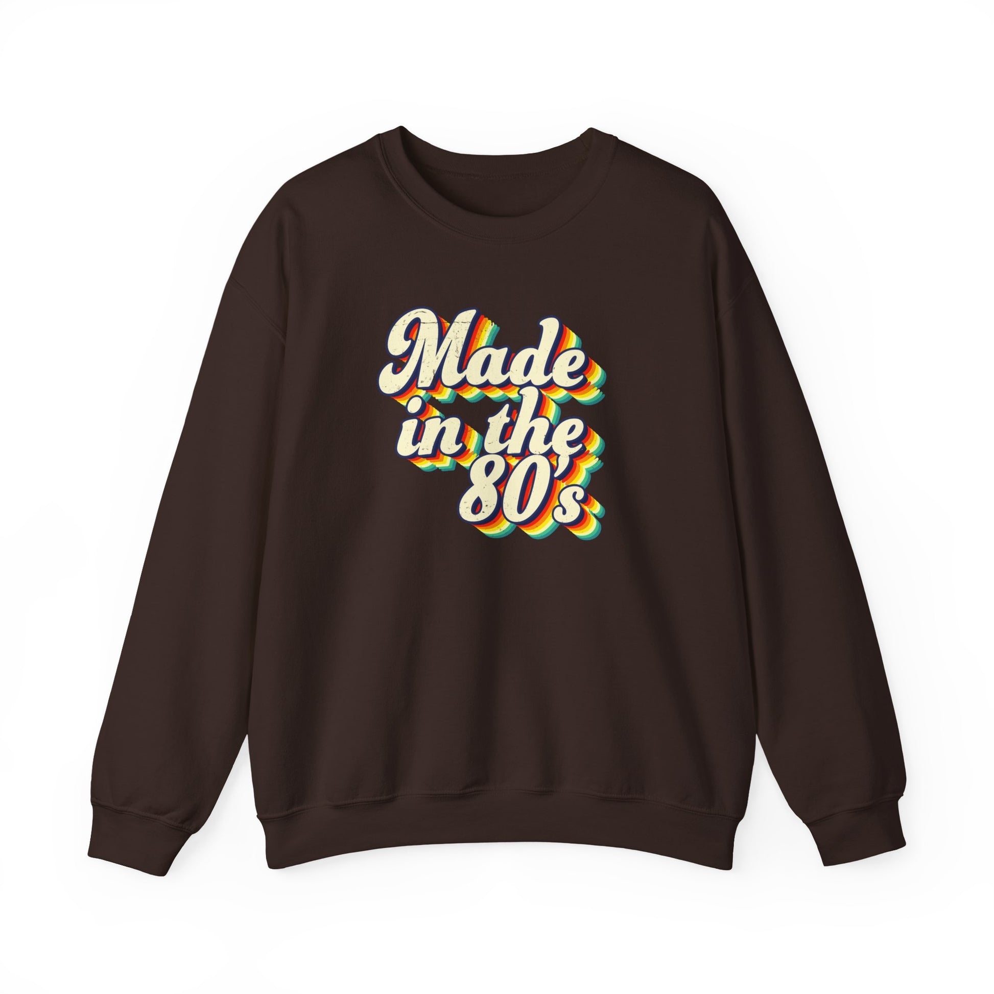 Made in the 80s vintage style Dark Chocolate Sweatshirt for adults born in the 80's BimBangDesign