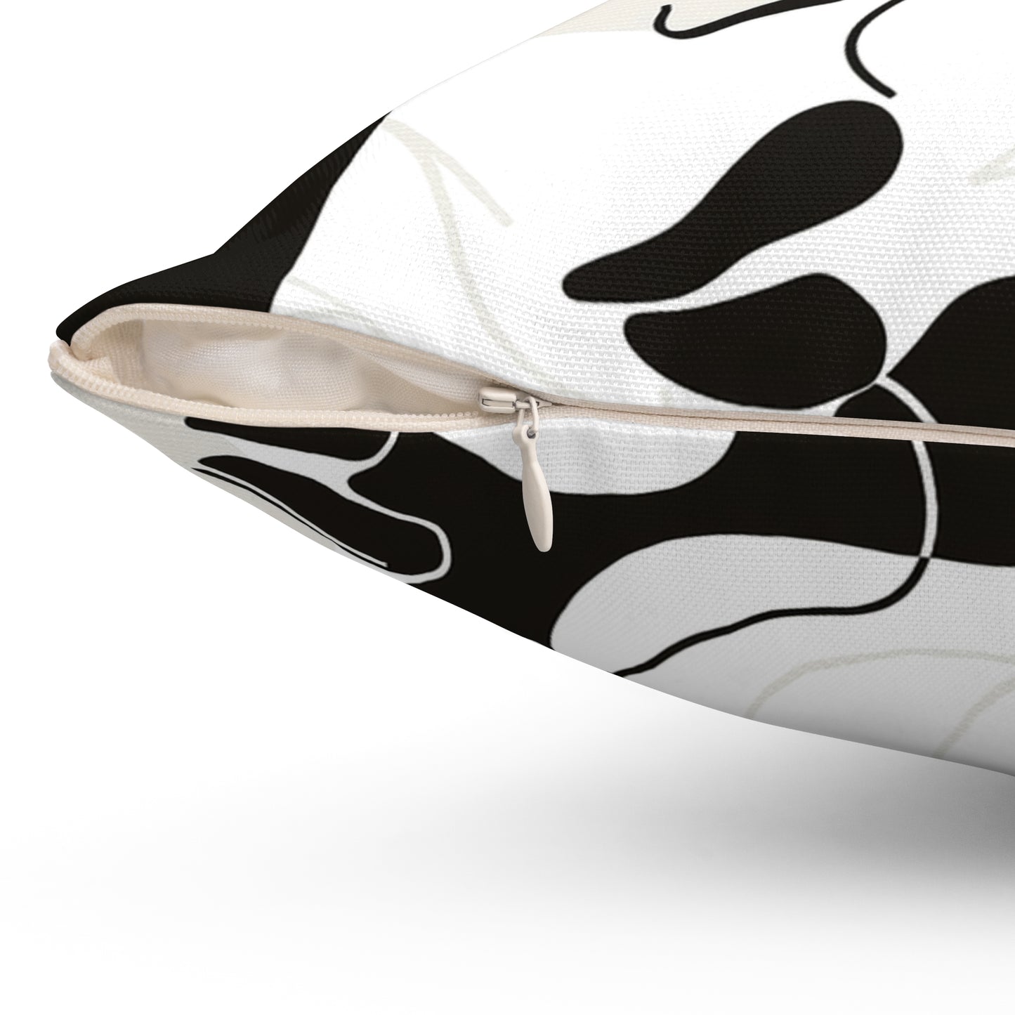Decorative Pillow Details Featuring Arty Feminine profiles, in soft black and white as home decor accessories BimBangDesign