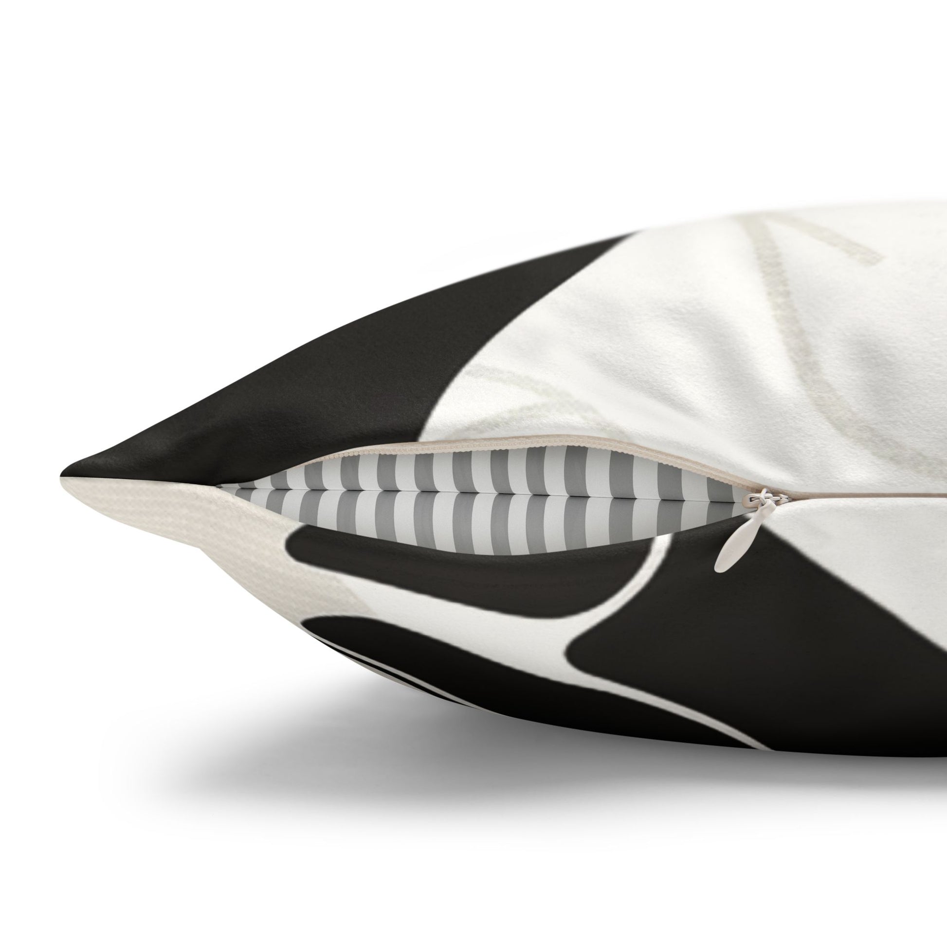 Details view of a Decorative Pillowcase Featuring Arty Feminine profiles, in soft black and white as home decor accessories BimBangDesign
