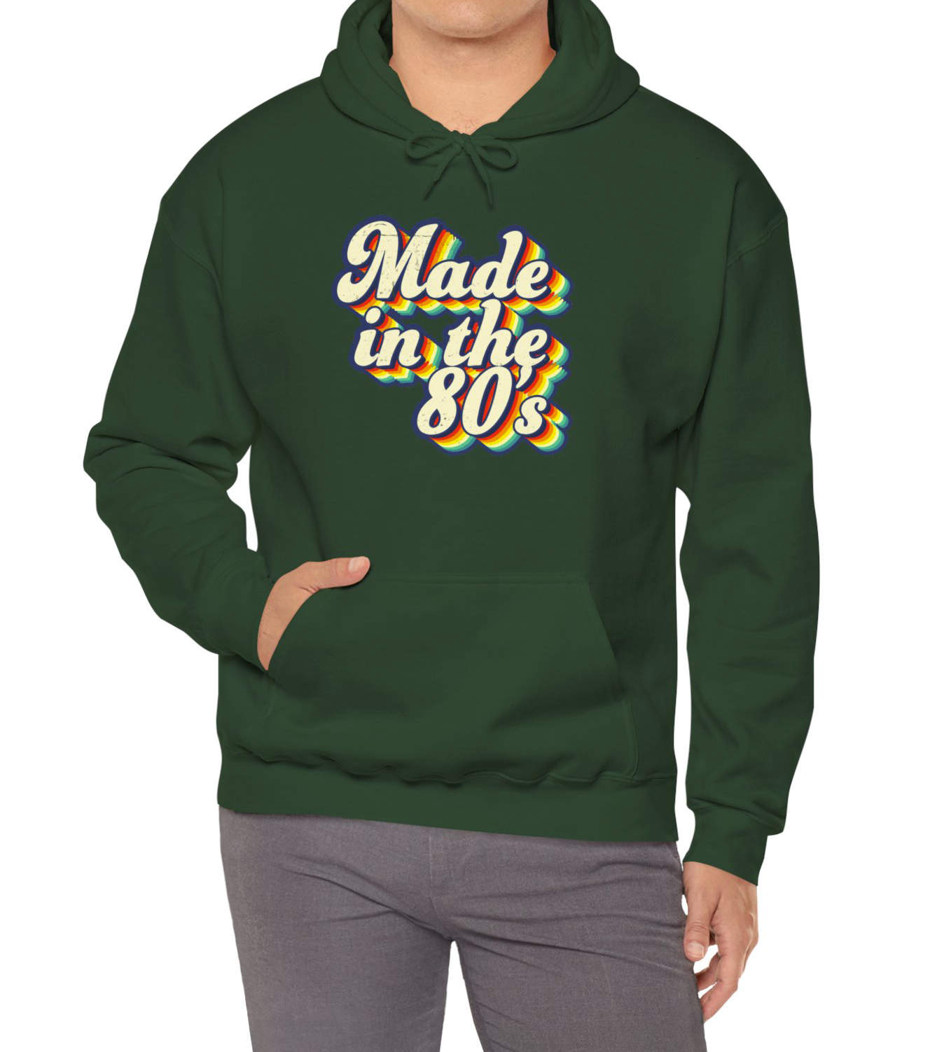 Made in the 80s vintage style Hoodie worn by an adult born in the 80's BimBangDesign