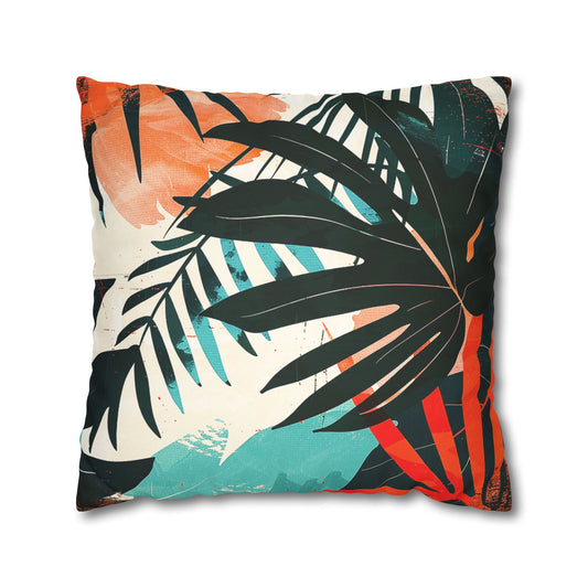 Decorative Pillowcase of Fresh artistic Tropical Leaves to be used as home decor accessories  BimBangDesign