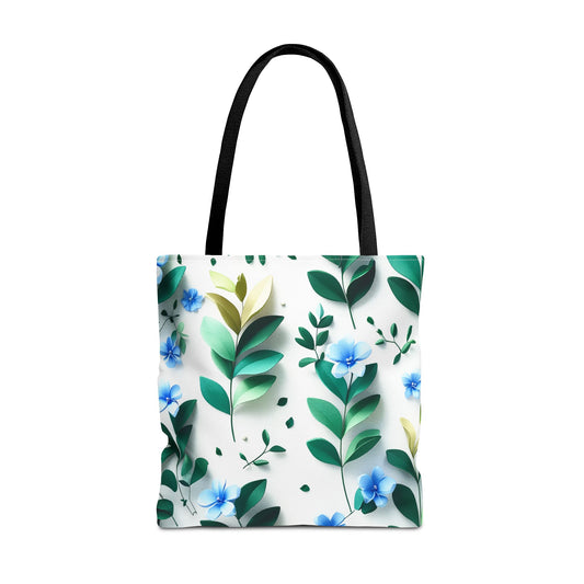 Eco-conscious Reusable and Durable Nature Minimalism Graphic Blossoms and Low Poly Design Lightweight Tote Bag BimBangDesign