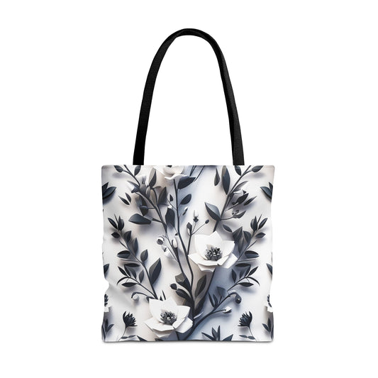 Eco-conscious Reusable and Durable Graphic Floral and Artful Low Poly Pattern Lightweight Tote Bag, BimBangDesign