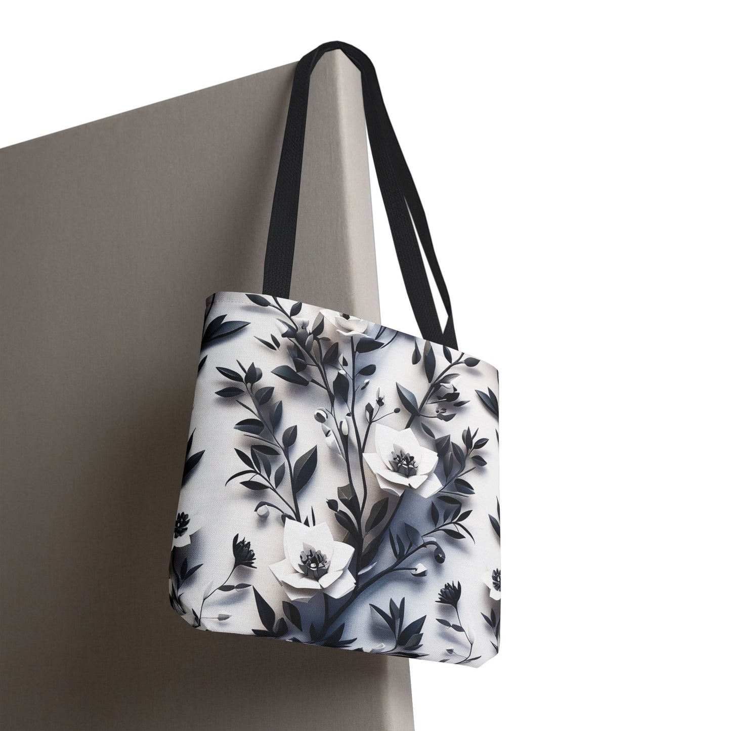 Eco-conscious Reusable and Durable Graphic Floral and Artful Low Poly Pattern Lightweight Suspended Tote Bag, BimBangDesign