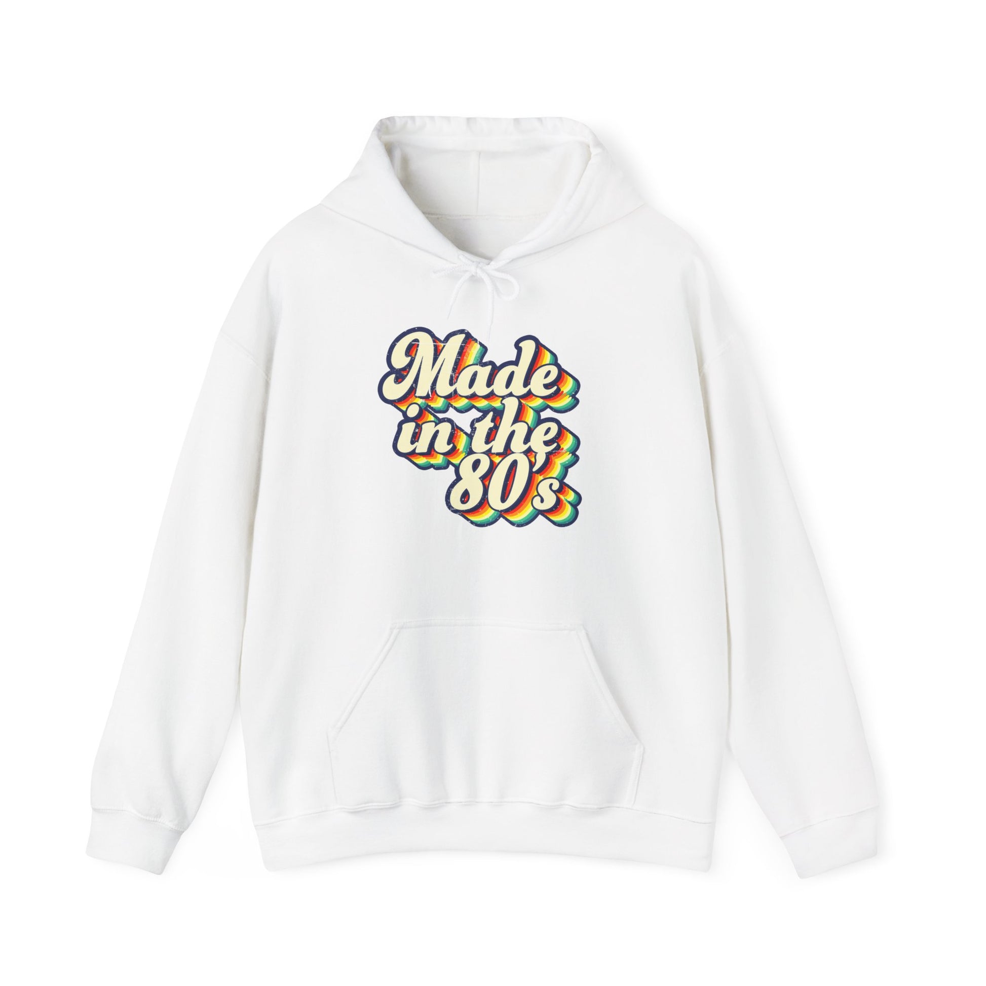 White Made in the 80s vintage style Hoodie for any Gen Z adults born in the 80's BimBangDesign