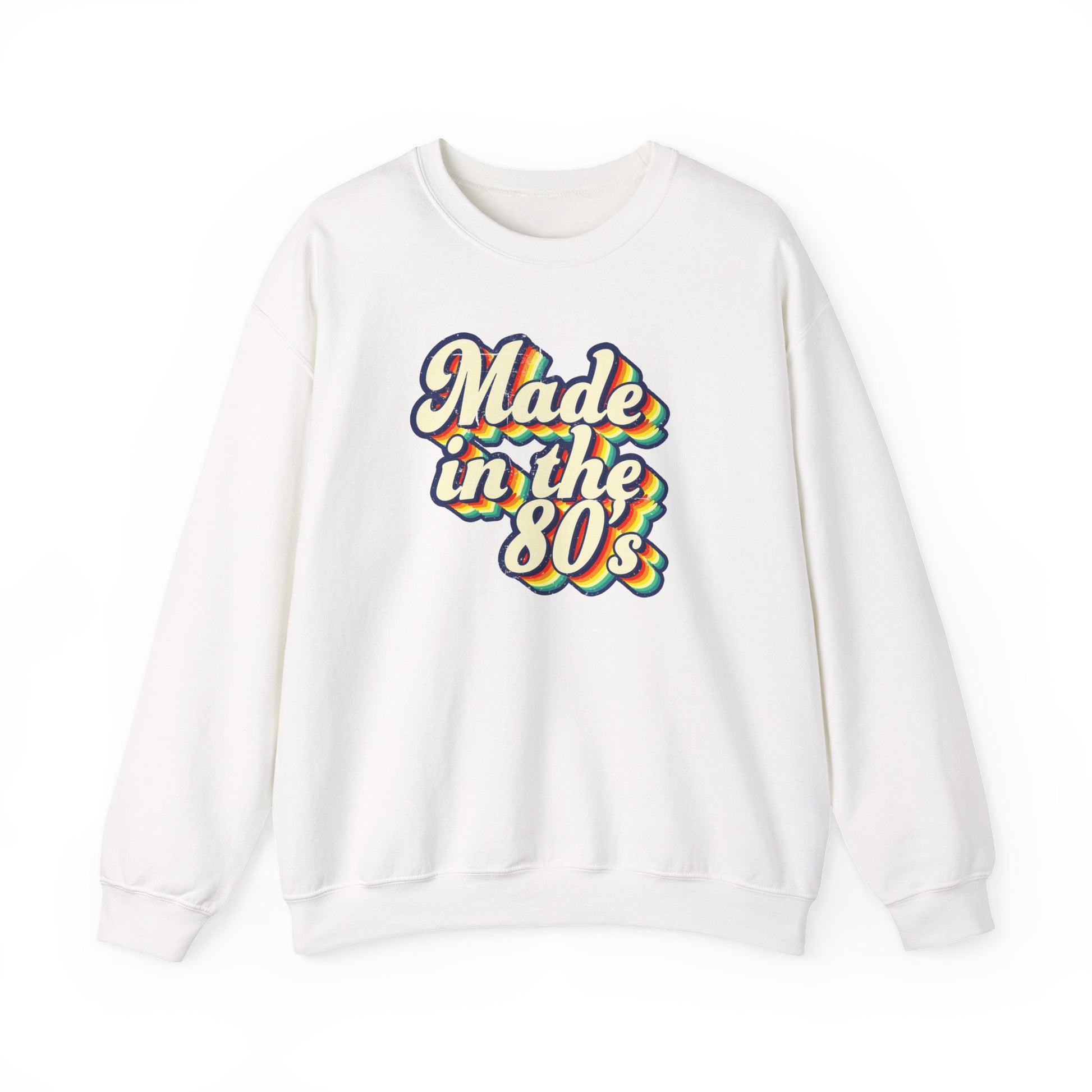 Made in the 80s vintage style White Sweatshirt for adults born in the 80's BimBangDesign