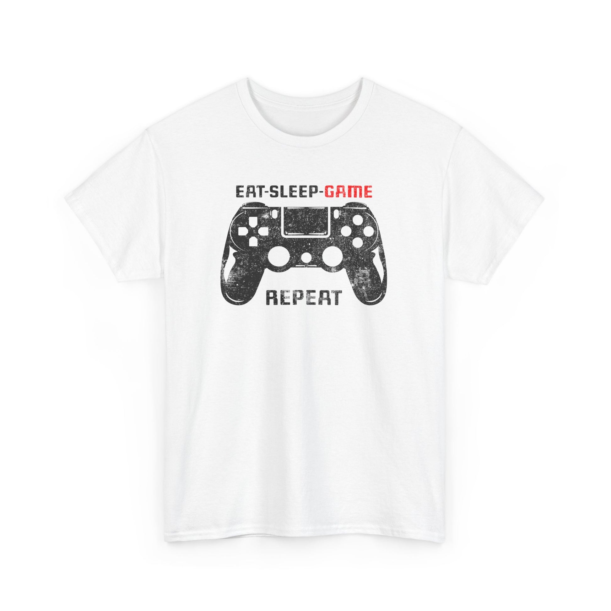 White Version Gamer T-shirt Eat Sleep Game Repeat BimBangDesin