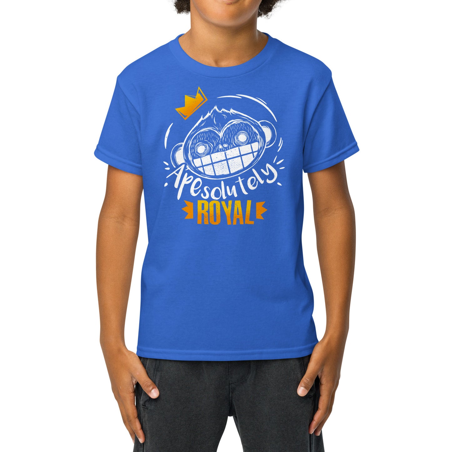 ApeSolutely Royal kids t-shirt – crowned monkey design – BimBangDesign