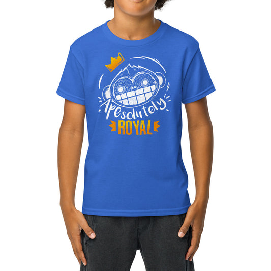 ApeSolutely Royal kids t-shirt – crowned monkey design – BimBangDesign