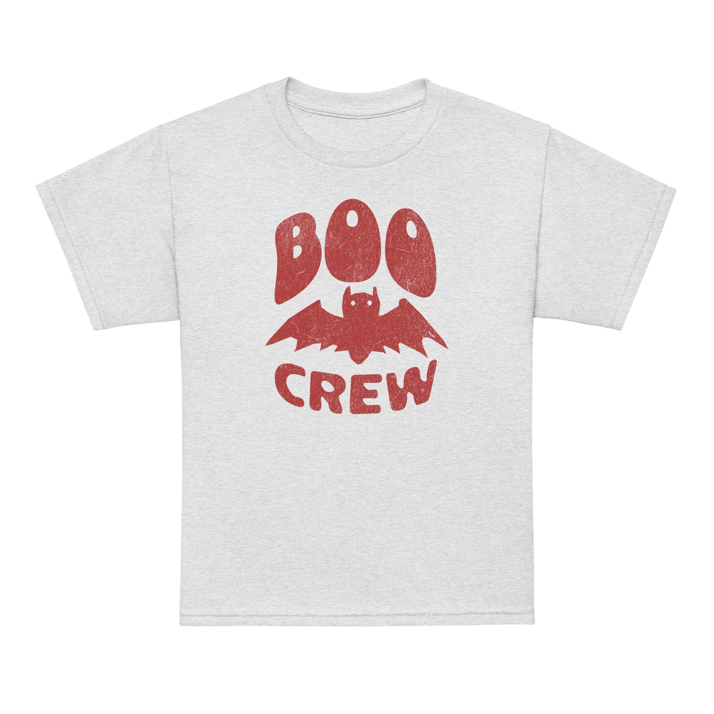 Ash Boo Crew Halloween kids T-shirt with cute bat illustration – cozy unisex fall tee by BimBangDesign