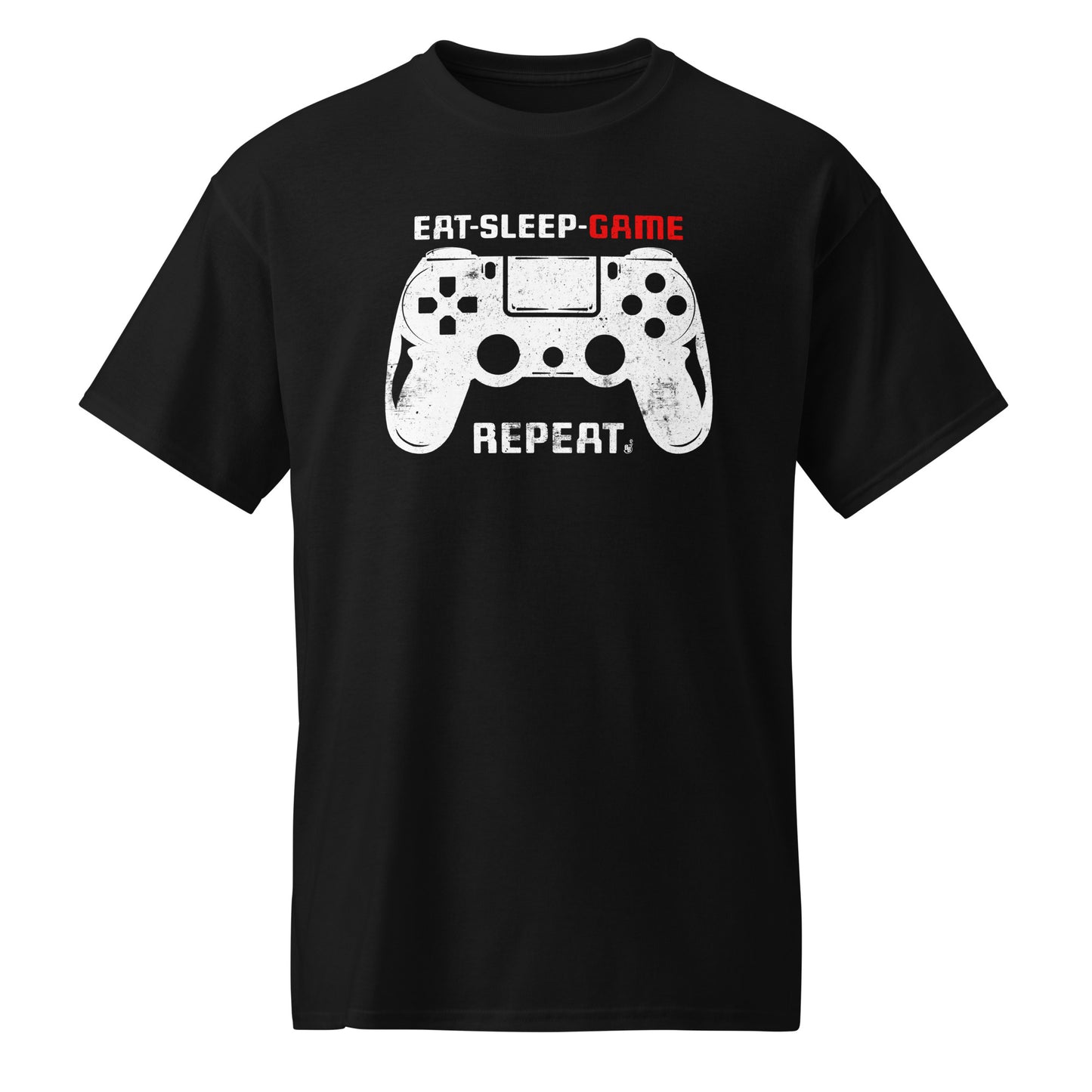 Black Gamer routine T-shirt Eat Sleep Game Repeat BimBangDesin