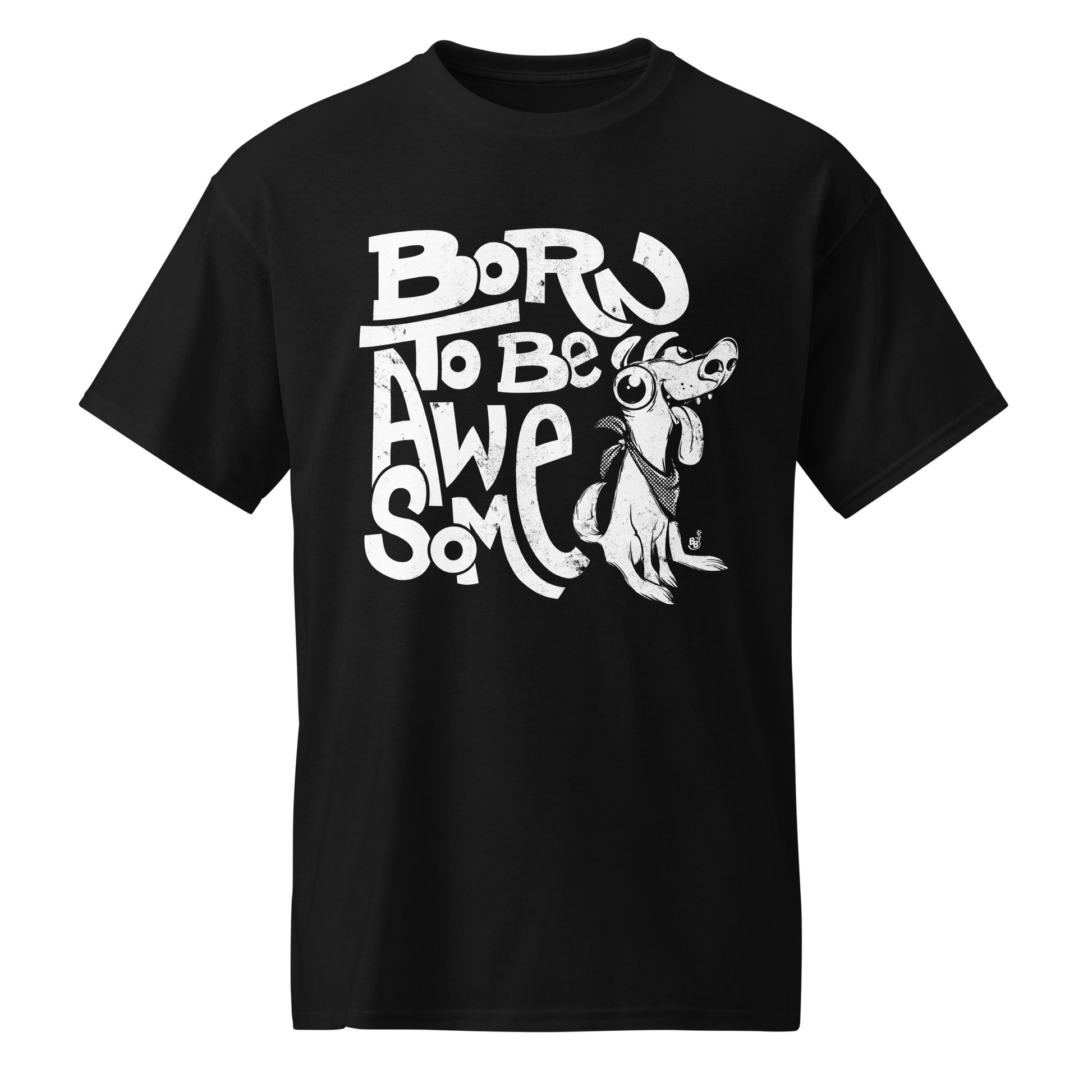 Black Funny statement t-shirt with confident message "Born to Be Awesome" BimBangDesign