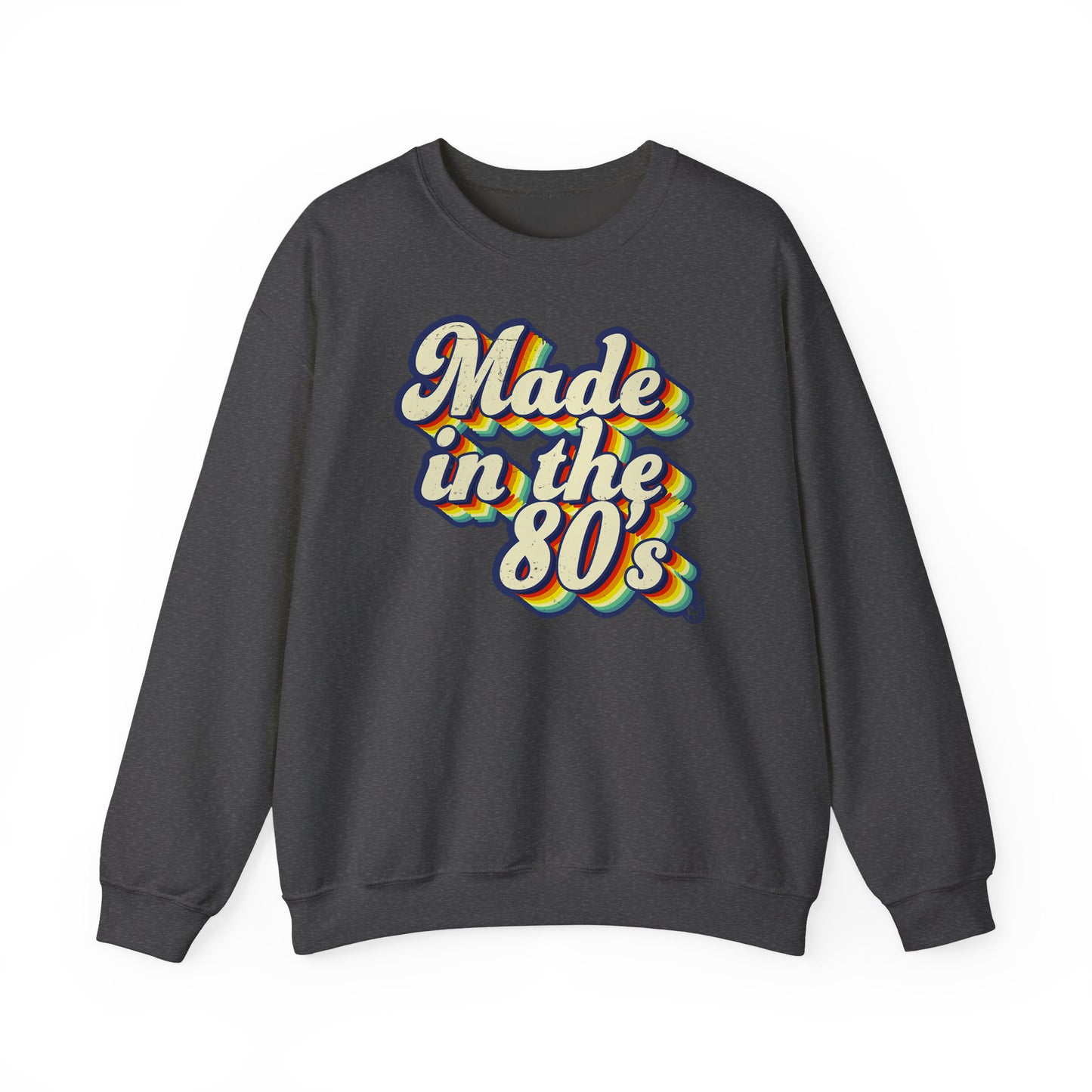 Made in the 80s vintage style dark heather Sweatshirt for adults born in the 80's BimBangDesign