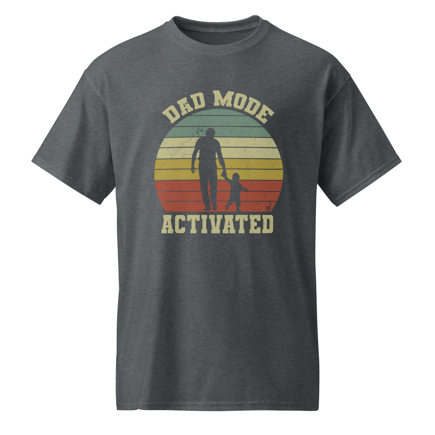 Dark Heather Dad Mode Activated T-shirt for all father with child BimBangDesign