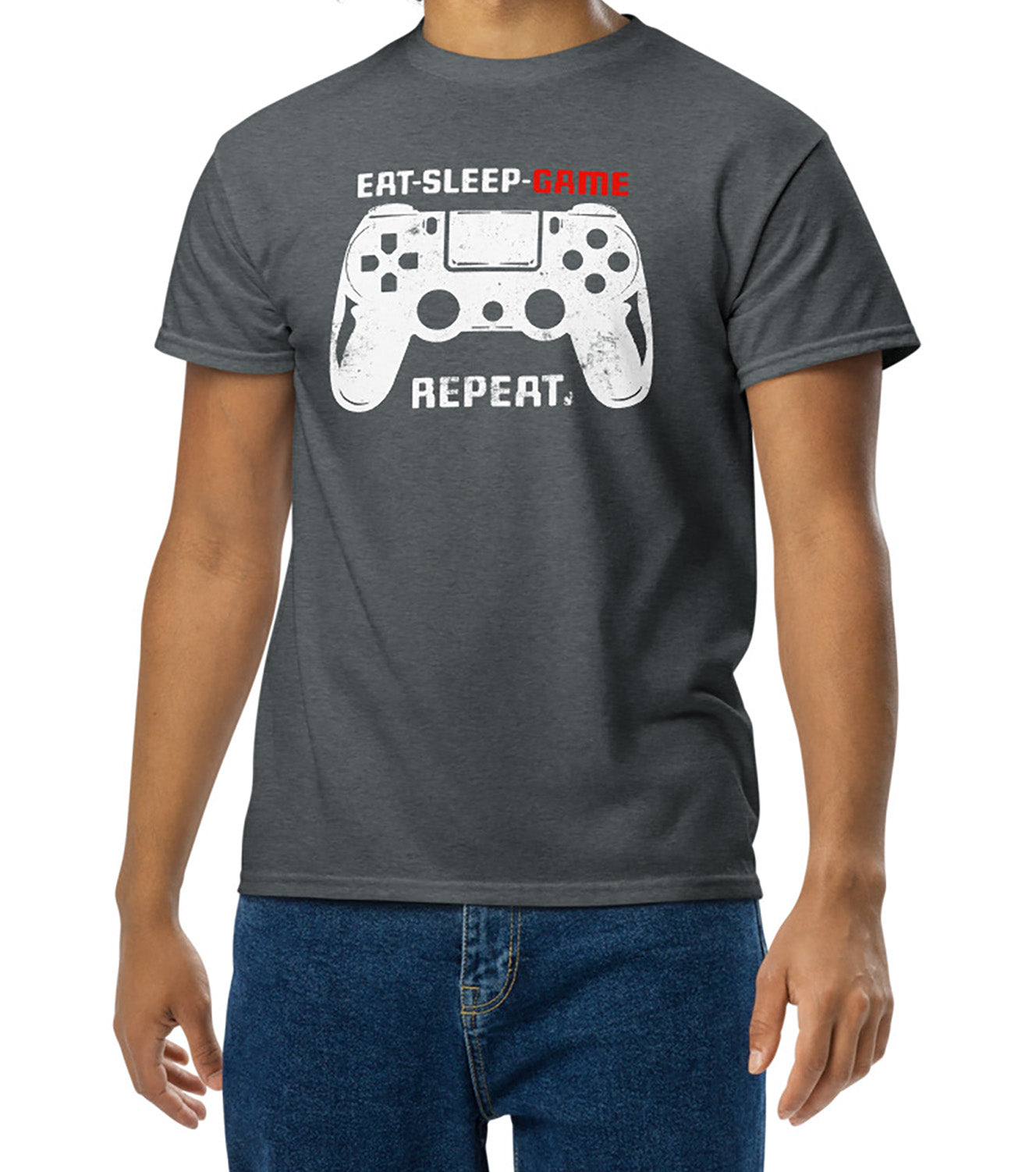 Gamer routine T-shirt Eat Sleep Game Repeat BimBangDesin