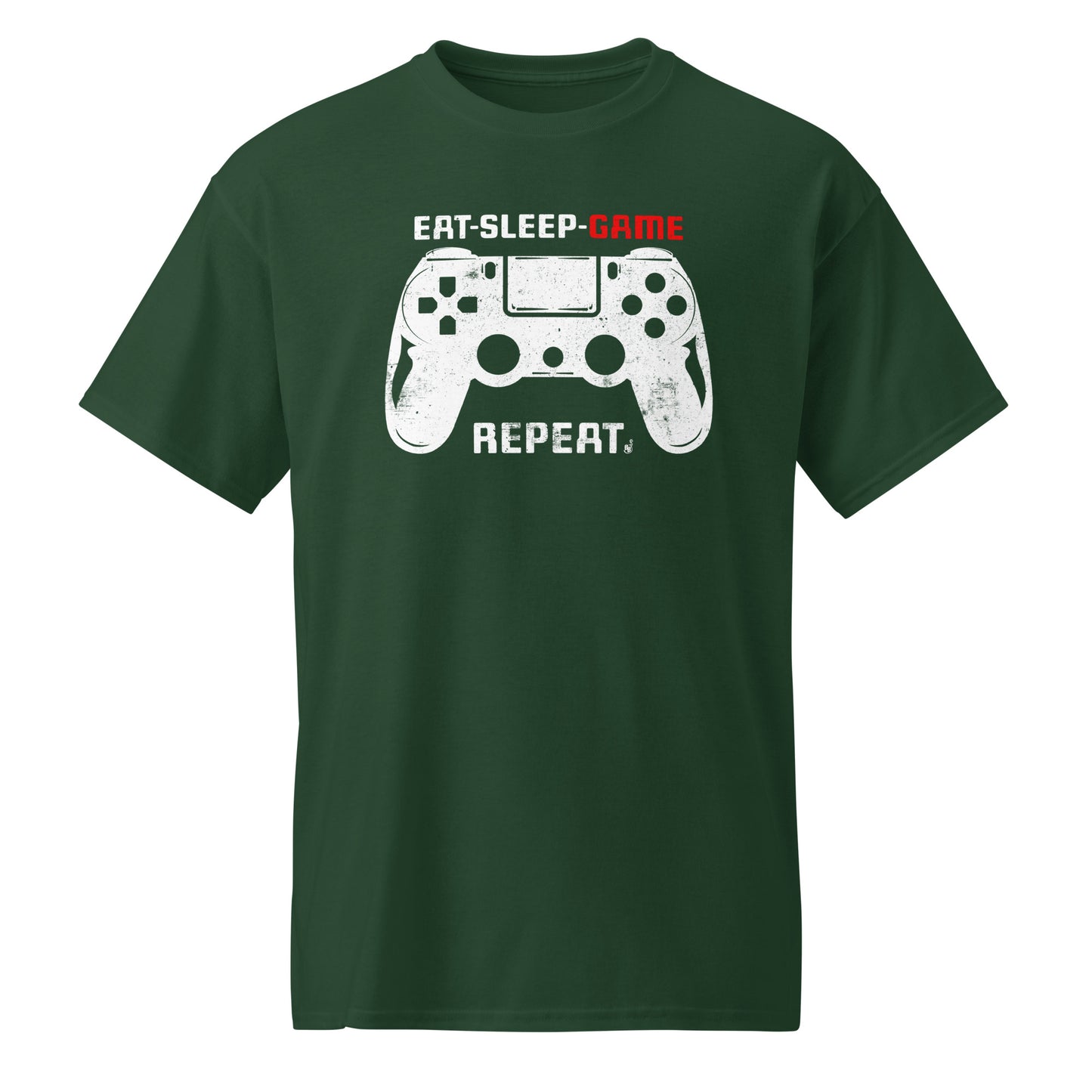 Forest green Gamer routine T-shirt Eat Sleep Game Repeat BimBangDesin