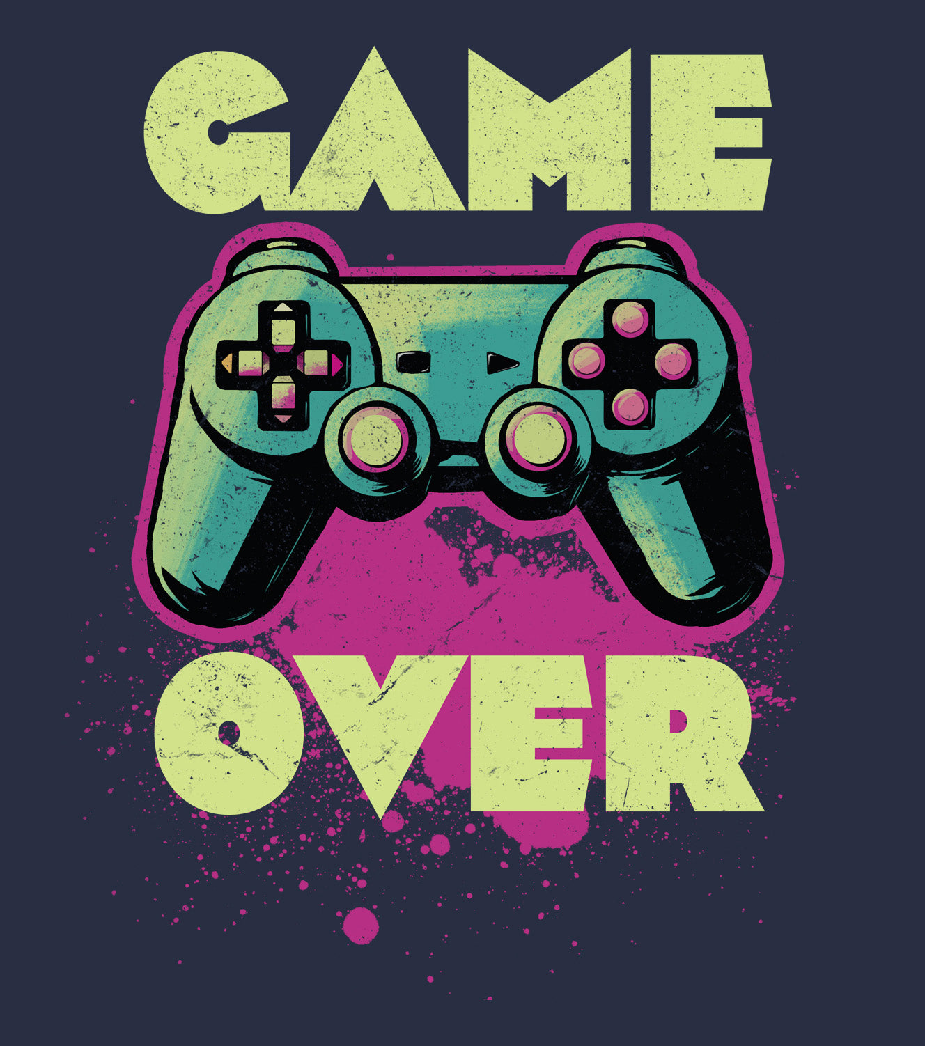 Retro gaming style hoodie details for boys and girls – Game Over design by BimBangDesin