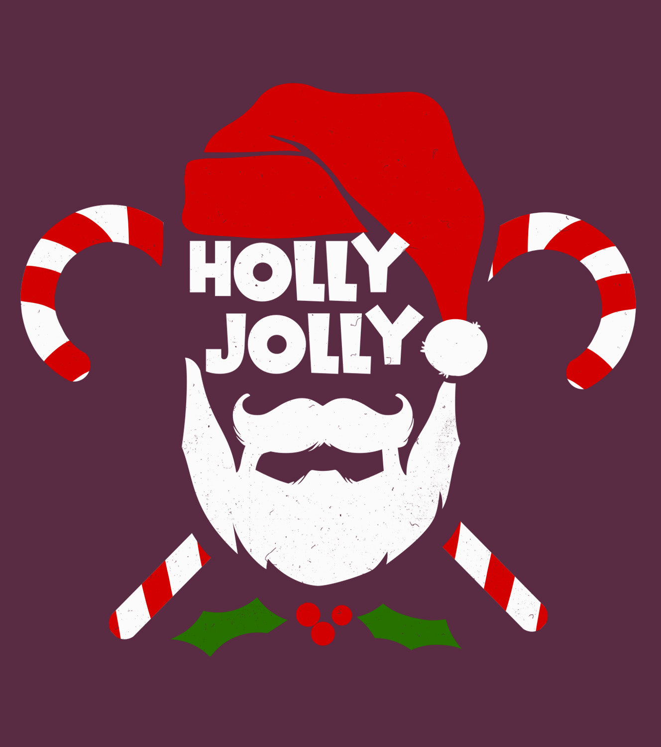 Cozy Unisex sweatshirt details of a festive Holly Jolly Christmas print by BimBangDesign