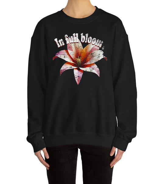 In Full Bloom Sweatshirt with minimalist 3d Low poly flower design and pastel tones BimBangDesign