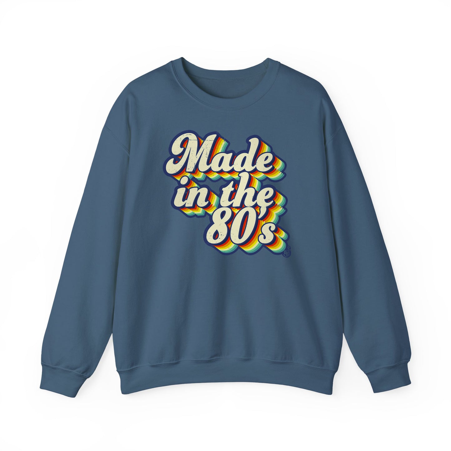 Made in the 80s vintage style indigo blue Sweatshirt for adults born in the 80's BimBangDesign