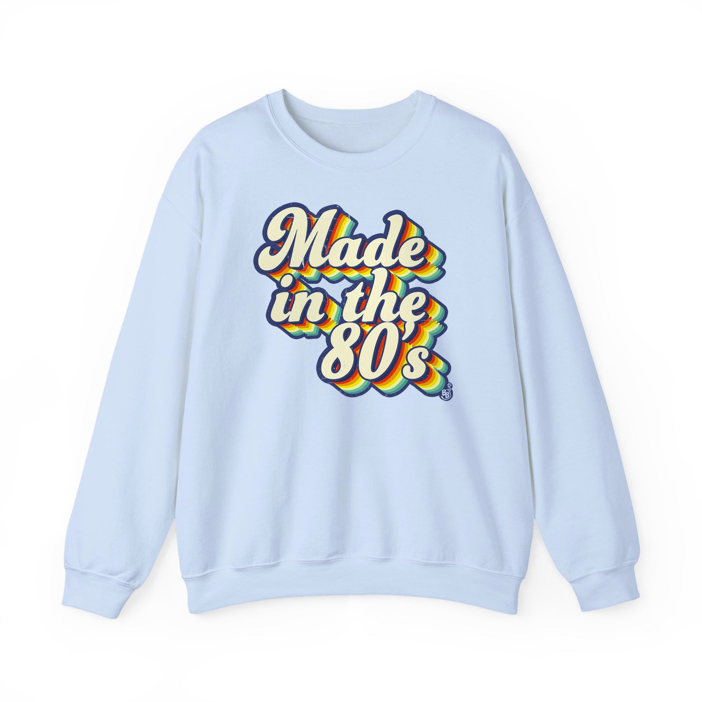 Made in the 80s vintage style light blue Sweatshirt for adults born in the 80's BimBangDesign