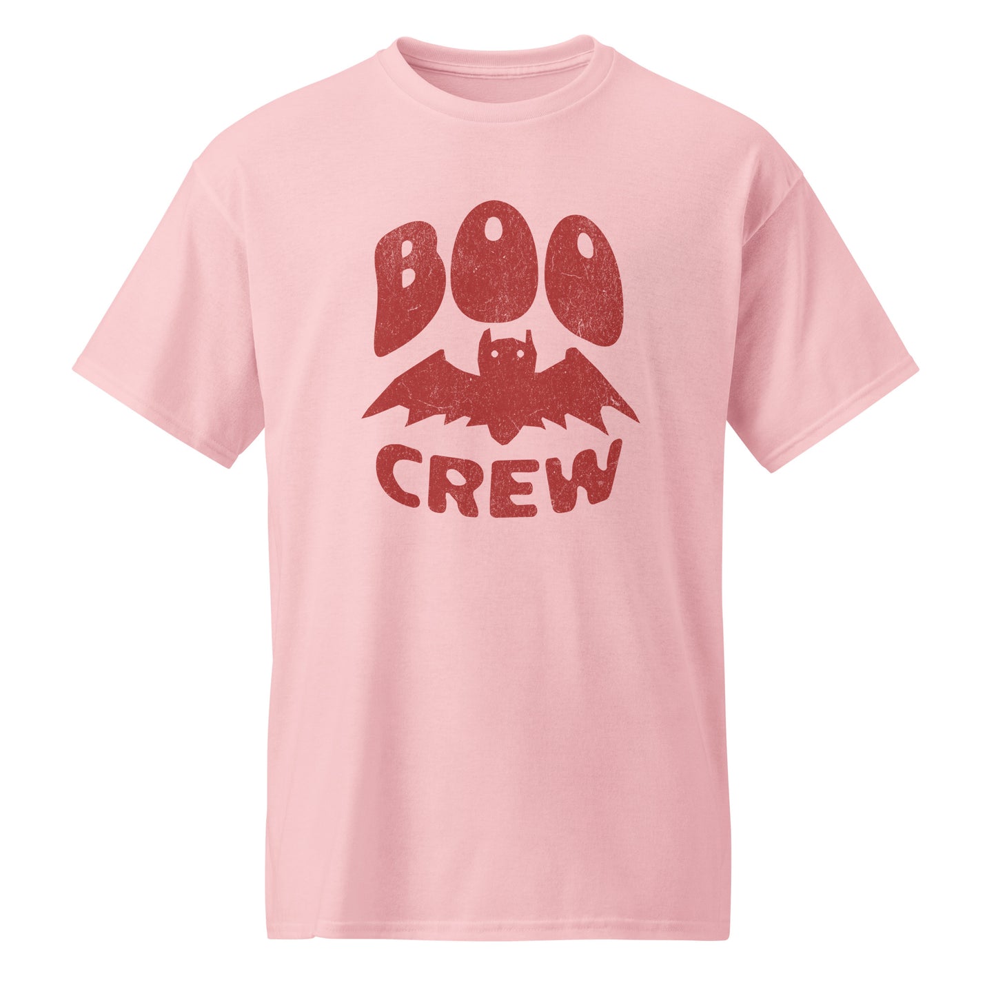 Light Pink Boo Crew t-shirt for halloween and minimalist vampire bat fans BimBangDesign