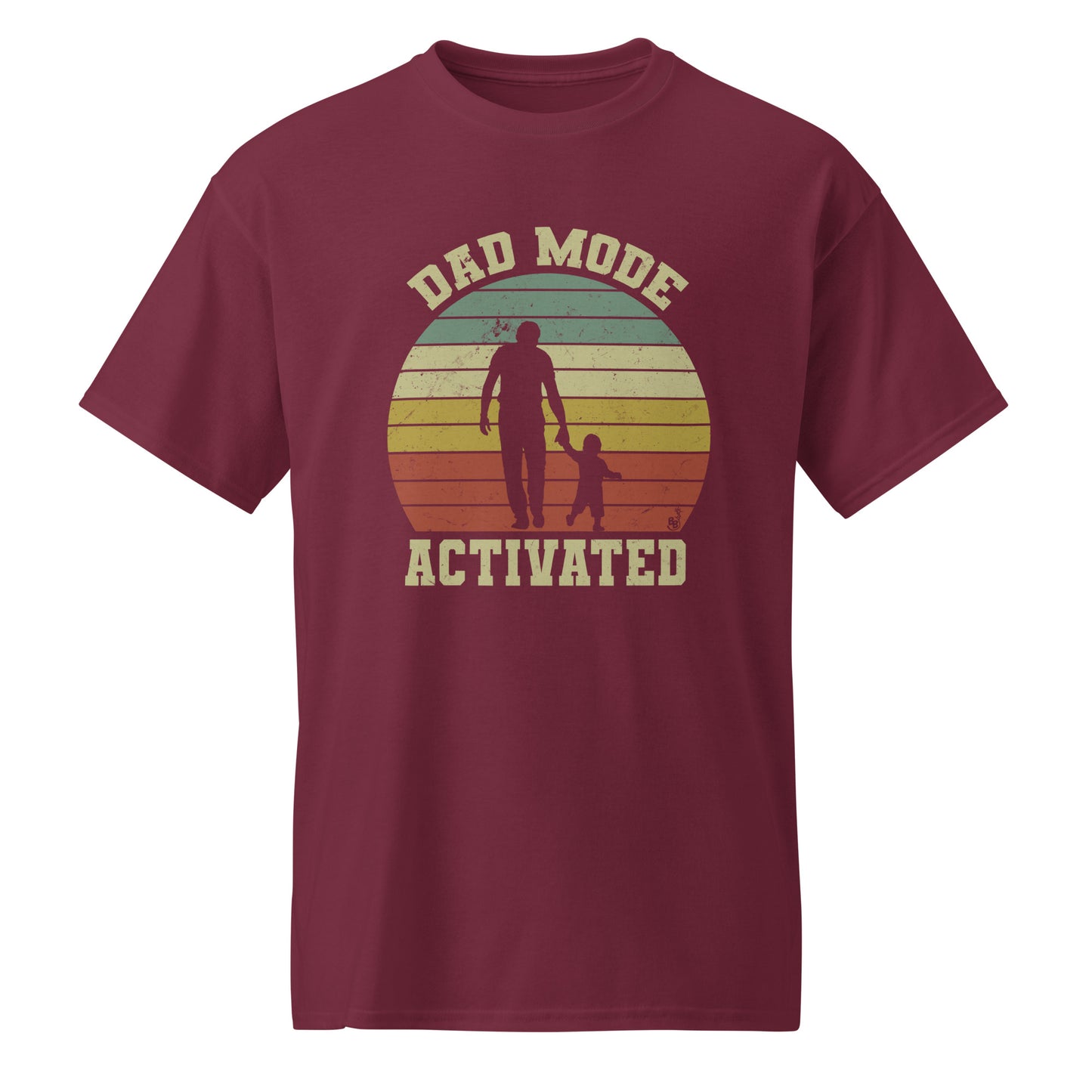 Maroon Dad Mode Activated T-shirt for all father with child BimBangDesign