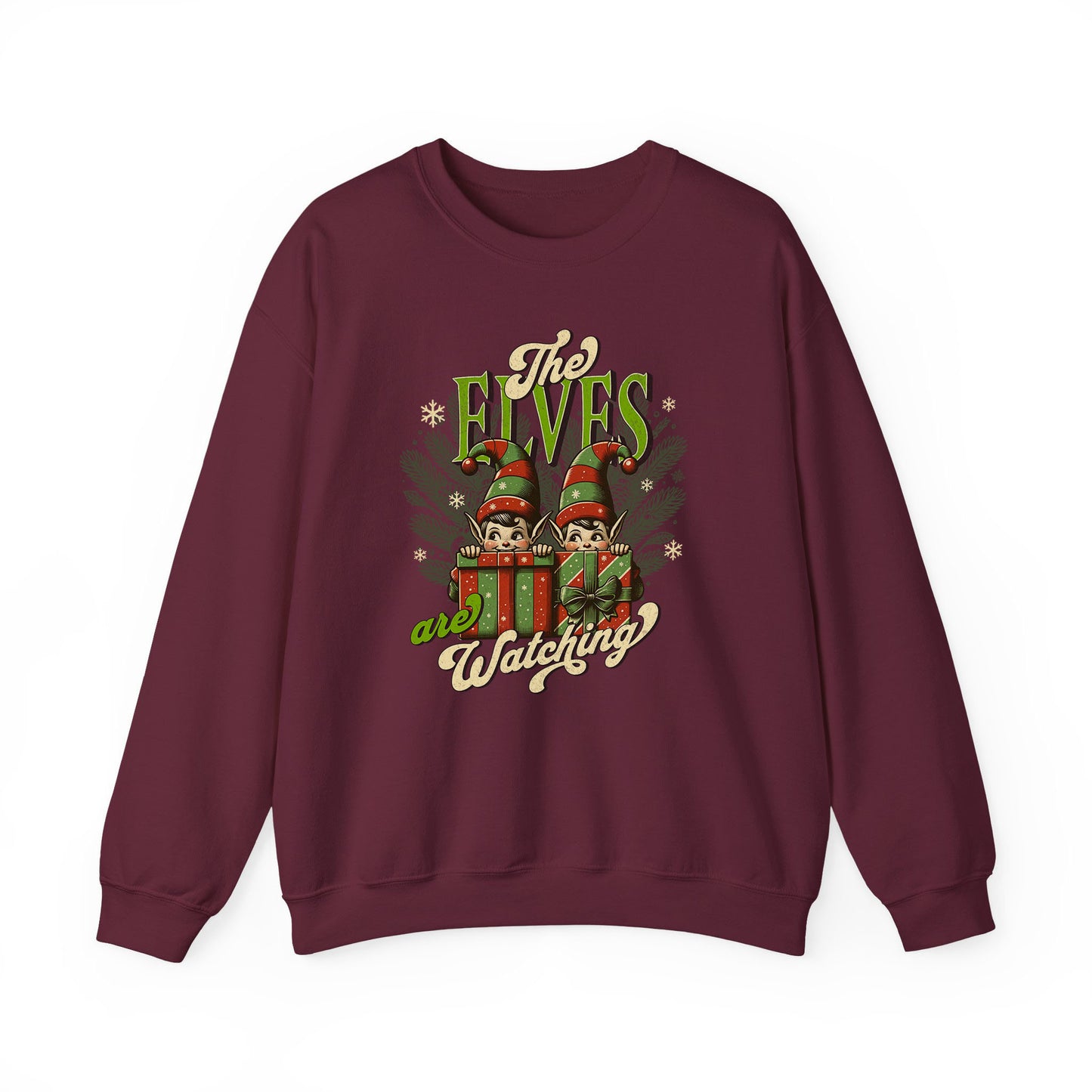 The Elves Are Watching Unisex Crewneck —  Holiday Sweatshirt