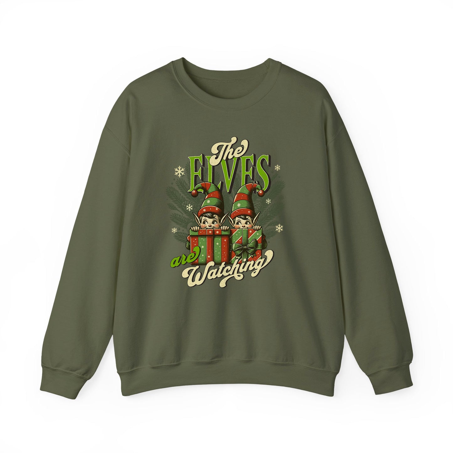 The Elves Are Watching Unisex Crewneck —  Holiday Sweatshirt