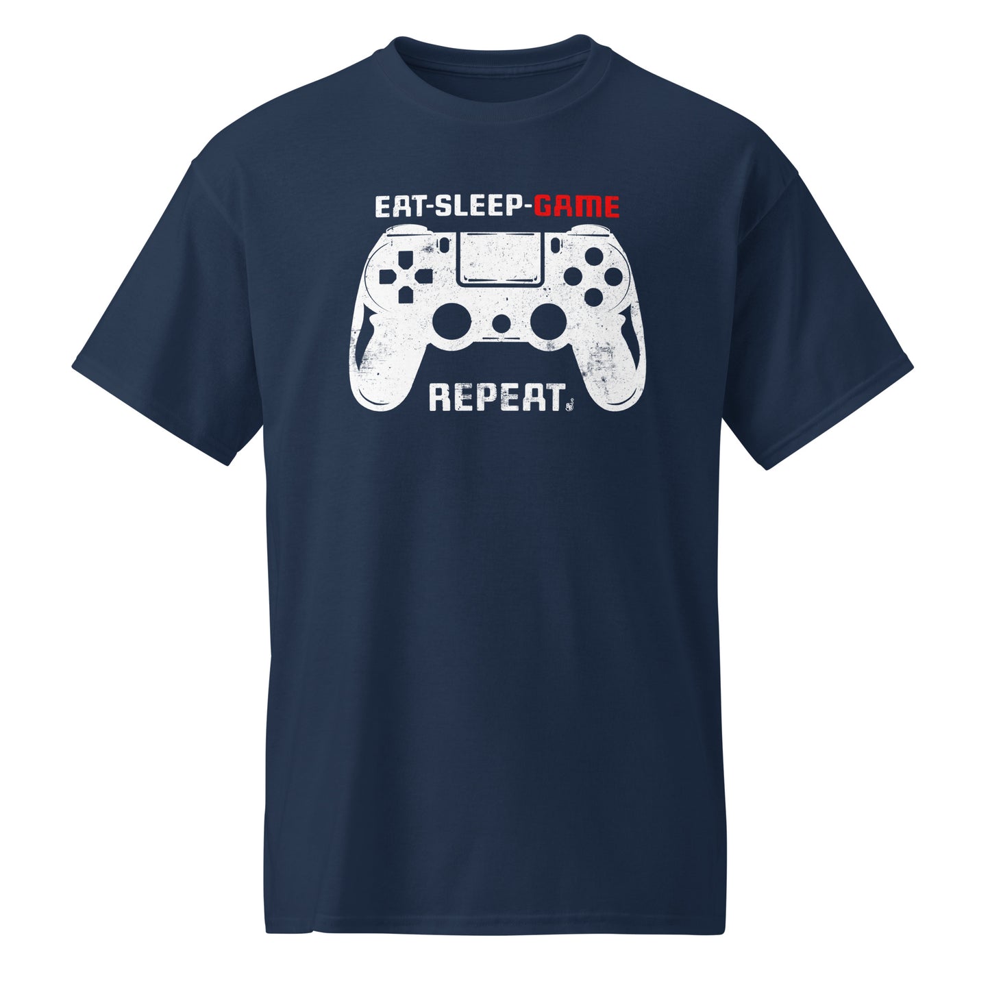 Navy Gamer routine T-shirt Eat Sleep Game Repeat BimBangDesin