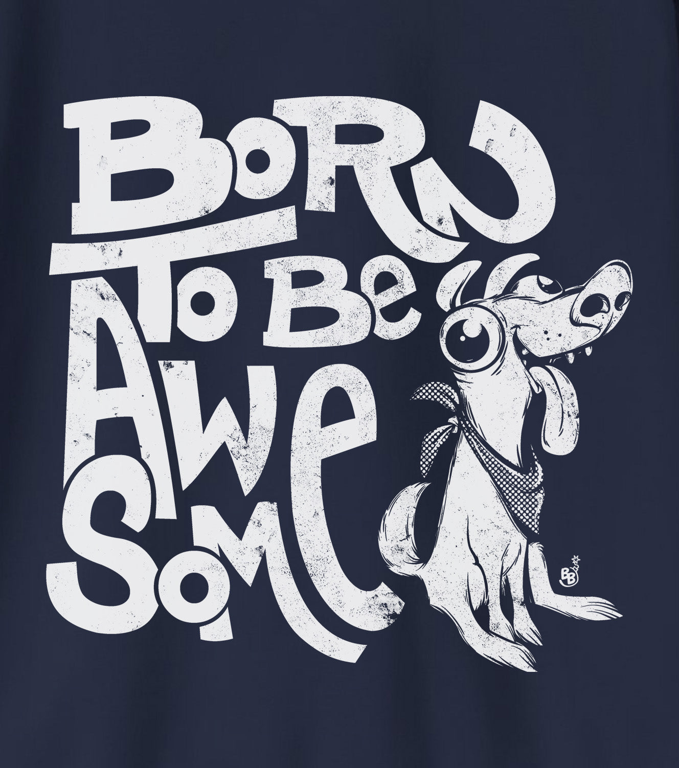 Funny statement kids sweatshirt details of a confident message print "Born to Be Awesome" BimBangDesign