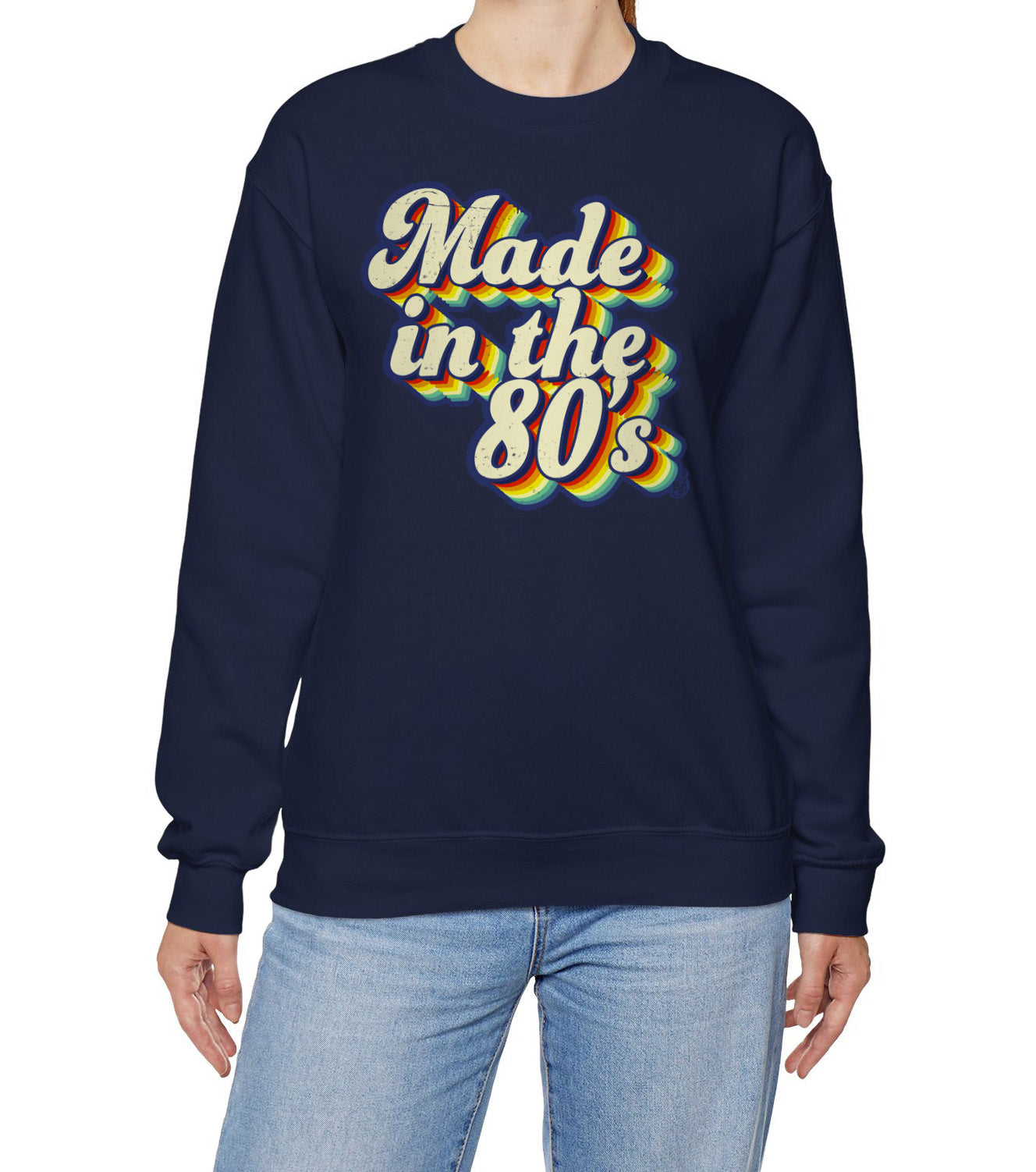 Made in the 80s vintage style Sweatshirt worn by an adult born in the 80's BimBangDesign