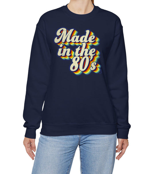Made in the 80s vintage style Sweatshirt worn by an adult born in the 80's BimBangDesign