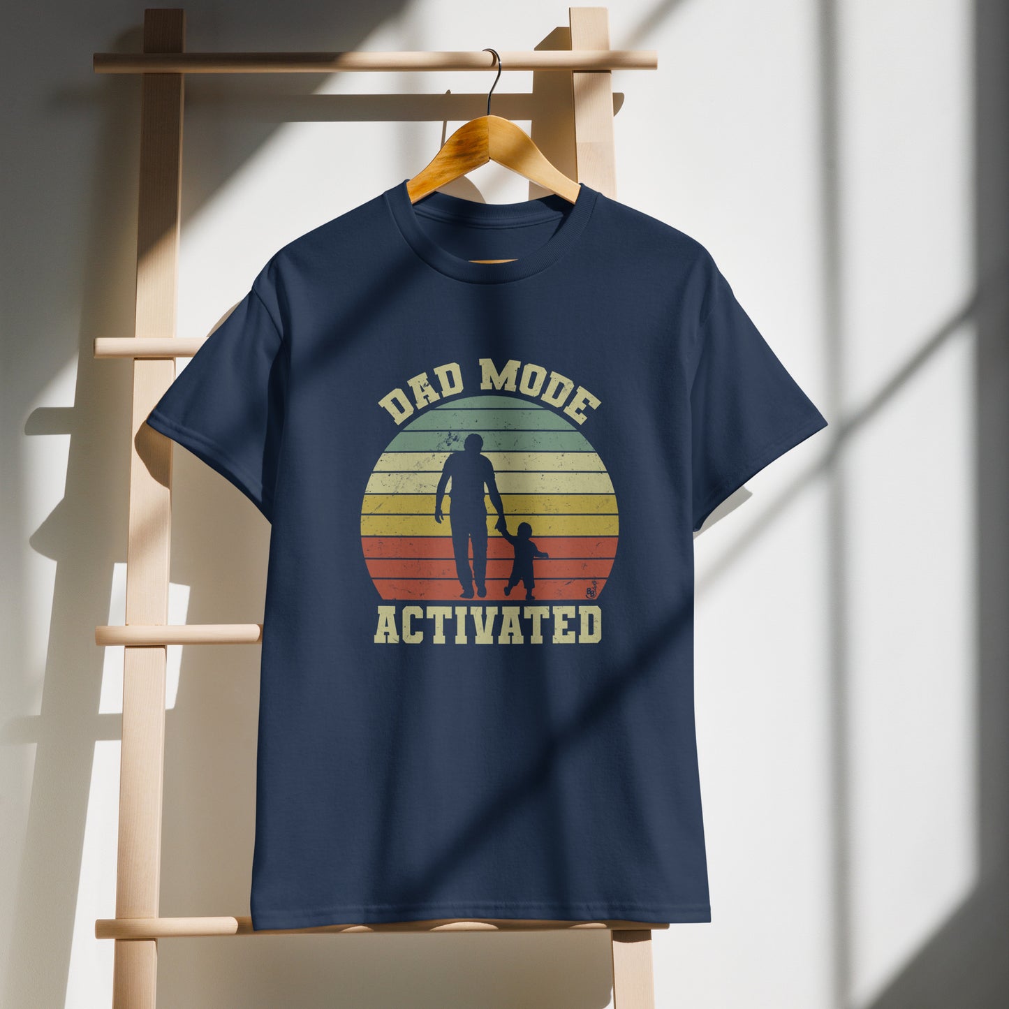 Navy Dad Mode Activated T-shirt on demo for all father with child BimBangDesign