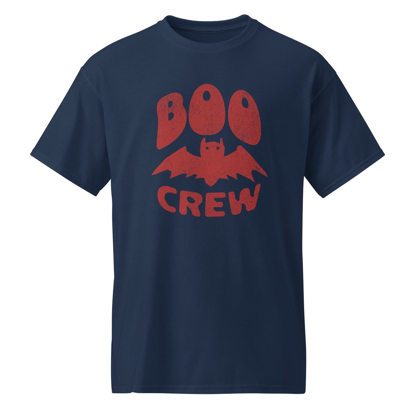 Navy Boo Crew t-shirt for halloween and minimalist vampire bat fans BimBangDesign