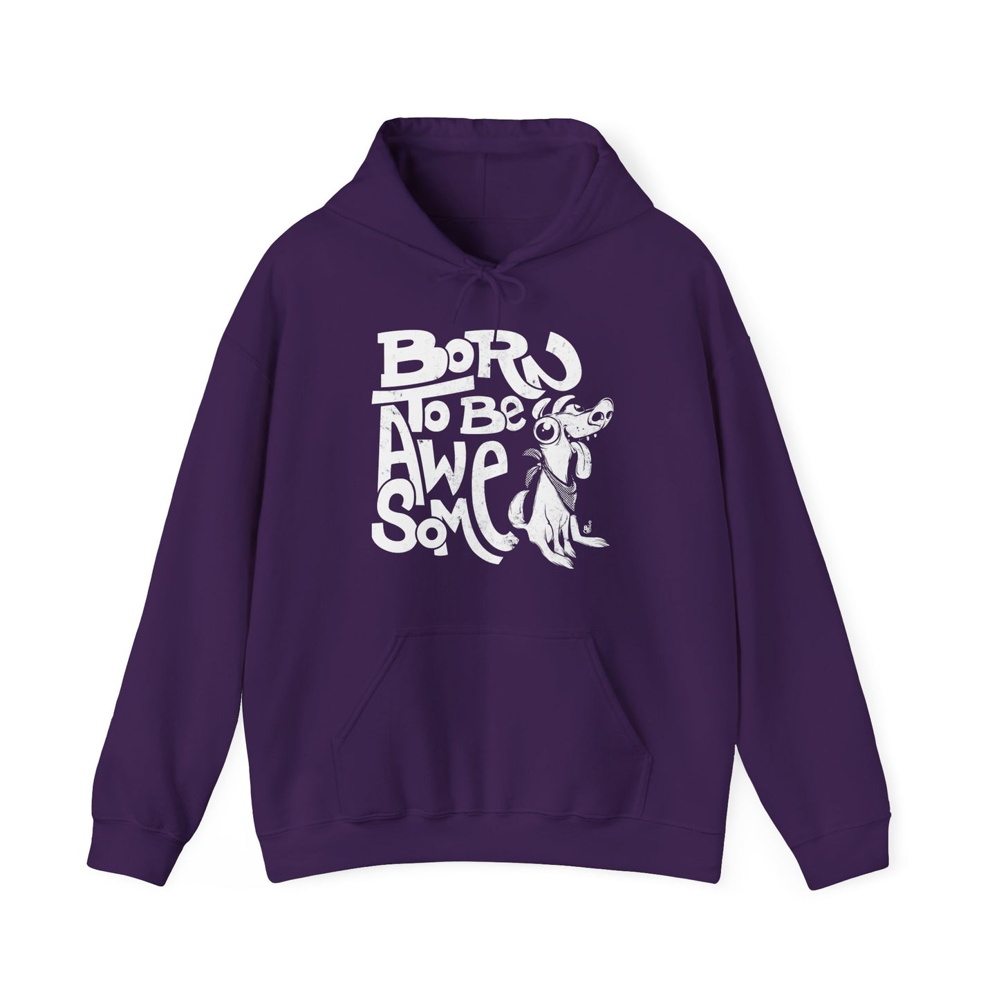 Purple Funny statement hoodie with a confident message "Born to Be Awesome" BimBangDesign