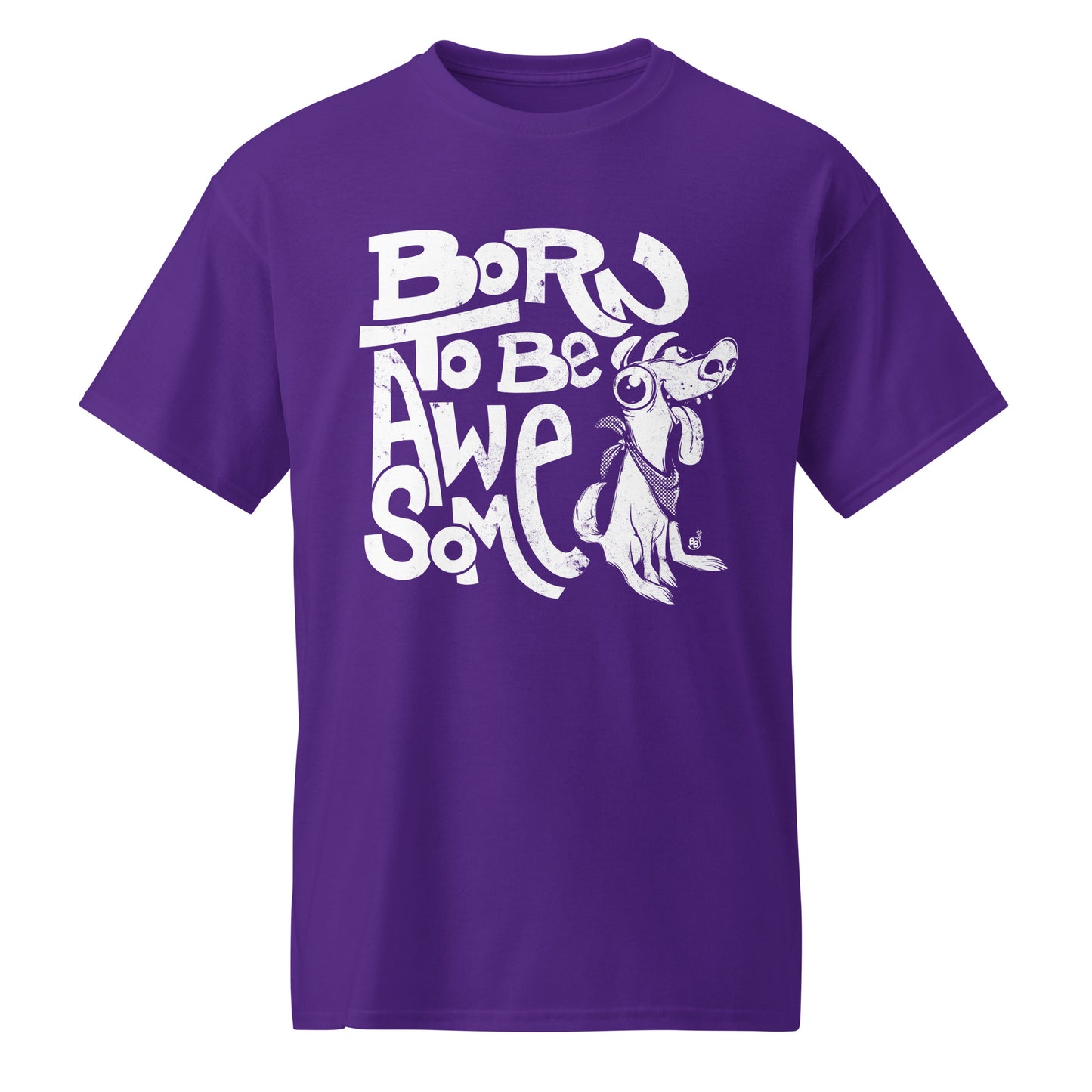 Purple Funny statement t-shirt with confident message "Born to Be Awesome" BimBangDesign