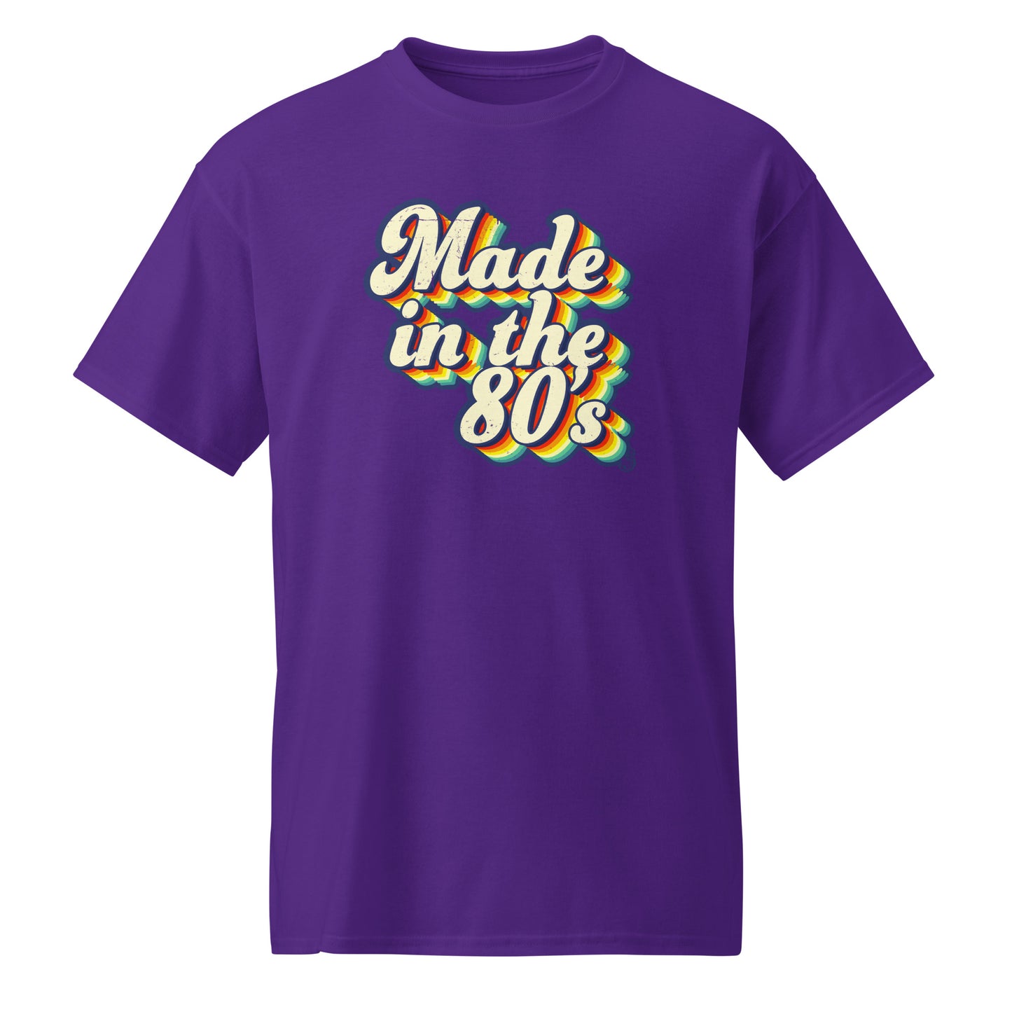 Purple Made in the 80s vintage style T-shirt for adults born in the 80's BimBangDesign