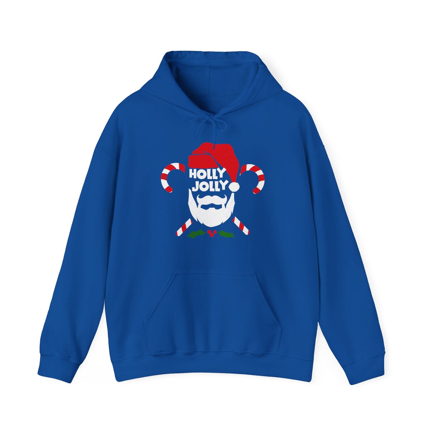 Royal Cozy Unisex Christmas hoodie with warm fleece and festive Holly Jolly print  BimBangDesign