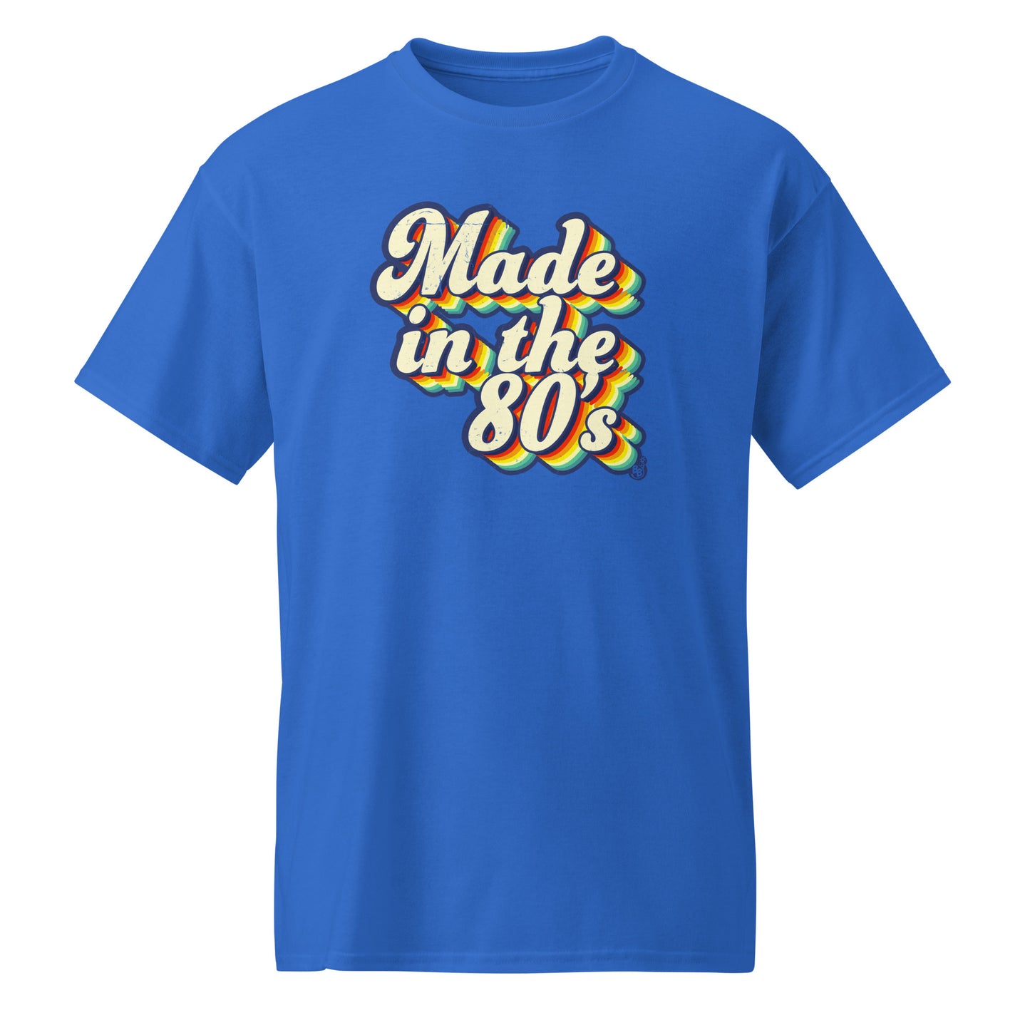 Royal Blue Made in the 80s vintage style T-shirt for adults born in the 80's BimBangDesign