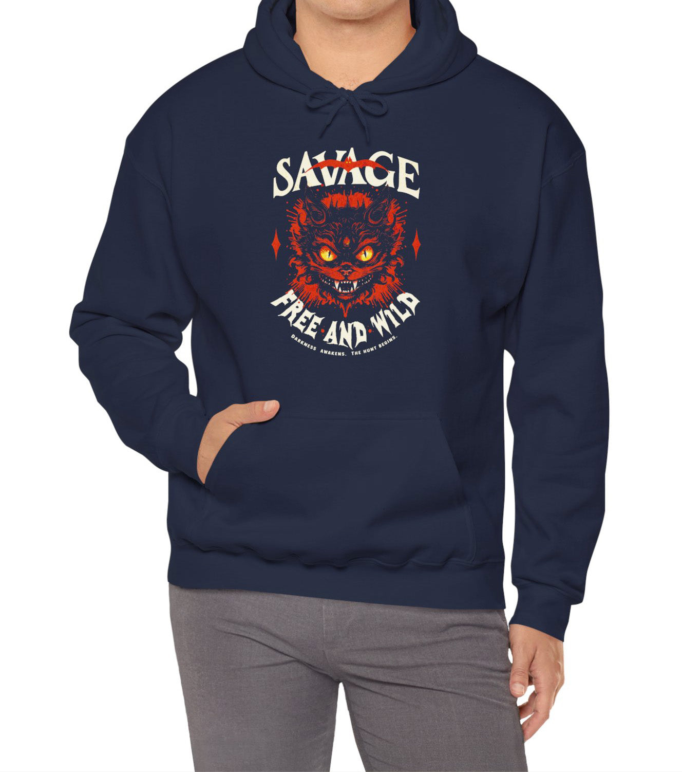 Savage Free and Wild Unisex Sweat – Cozy Feral Hoodie | BimBangDesign