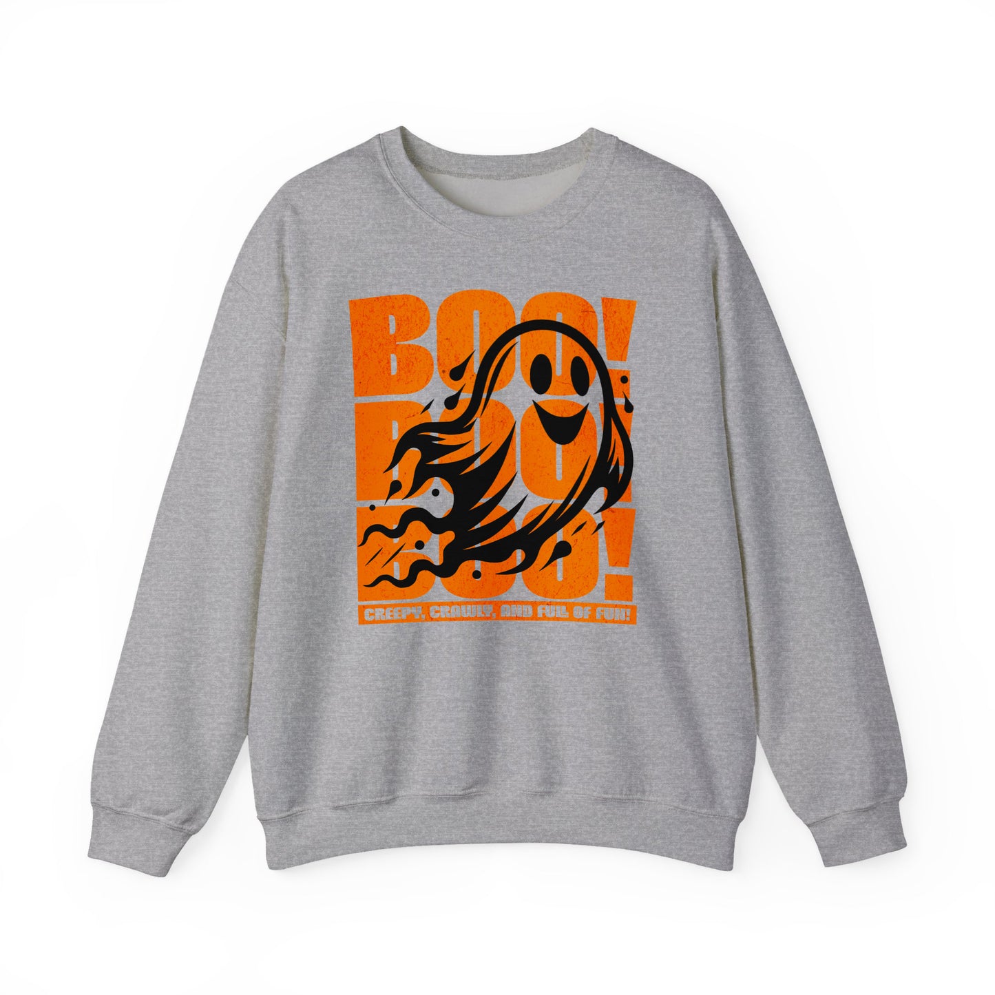 Sport Grey Boo Boo Boo Halloween sweatshirt featuring a cute ghost design – cozy fall fashion by BimBangDesign