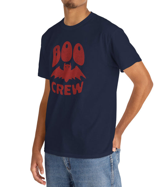 Boo Crew t-shirt for halloween and minimalist vampire bat fans BimBangDesign