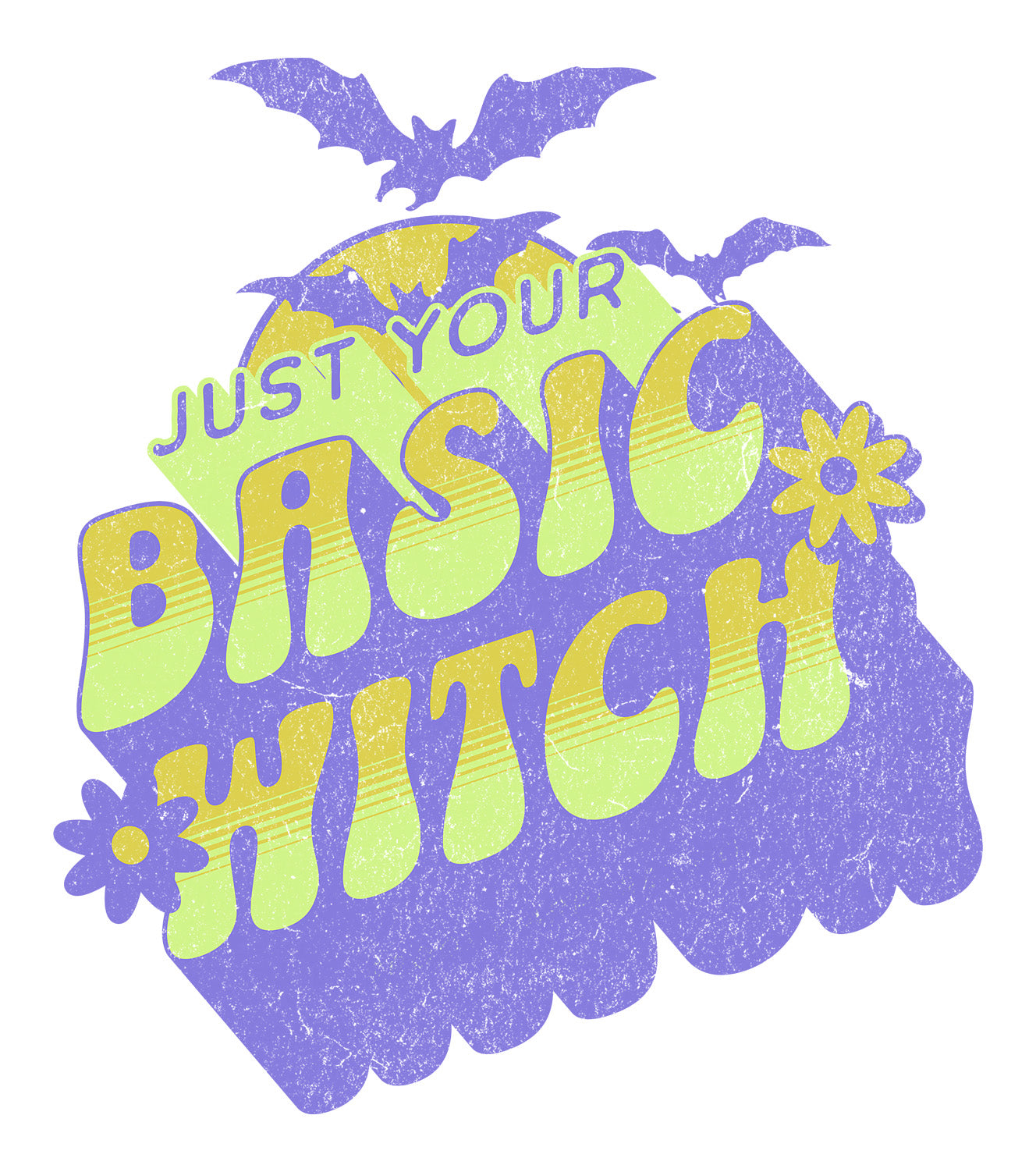 t-shirt Details “Just Your Basic Witch” print – fun Halloween tee featuring retro witchy vibes, perfect for casual spooky style. BimBangDesign