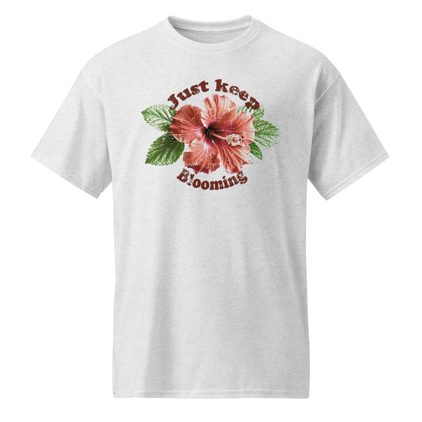 Ash Keep Blooming floral t-shirt with soft tones and empowering vibe BimBangDesign
