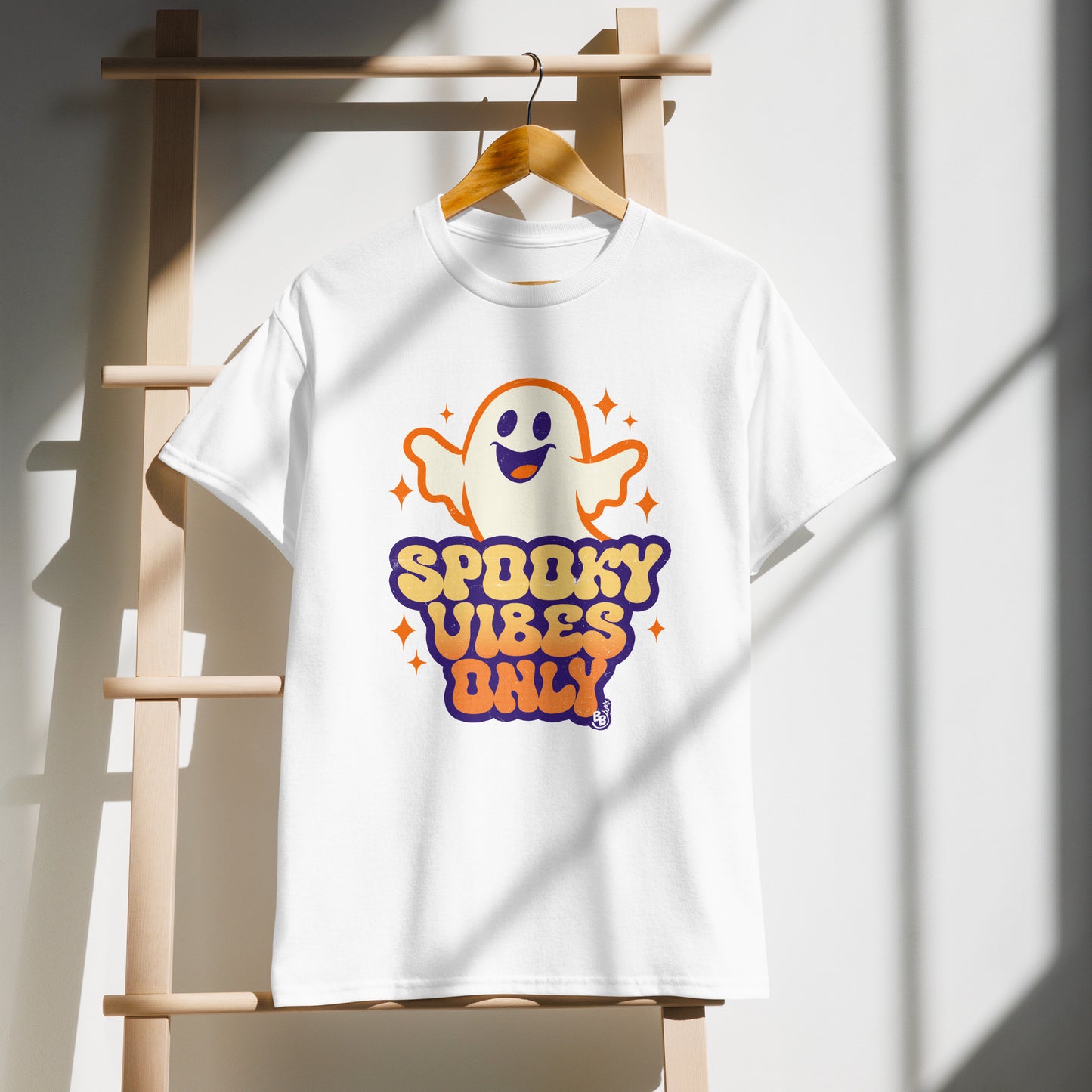Spooky vibes only t-shirt for halloween and cartoon ghost Fans on demo BimBangDesign